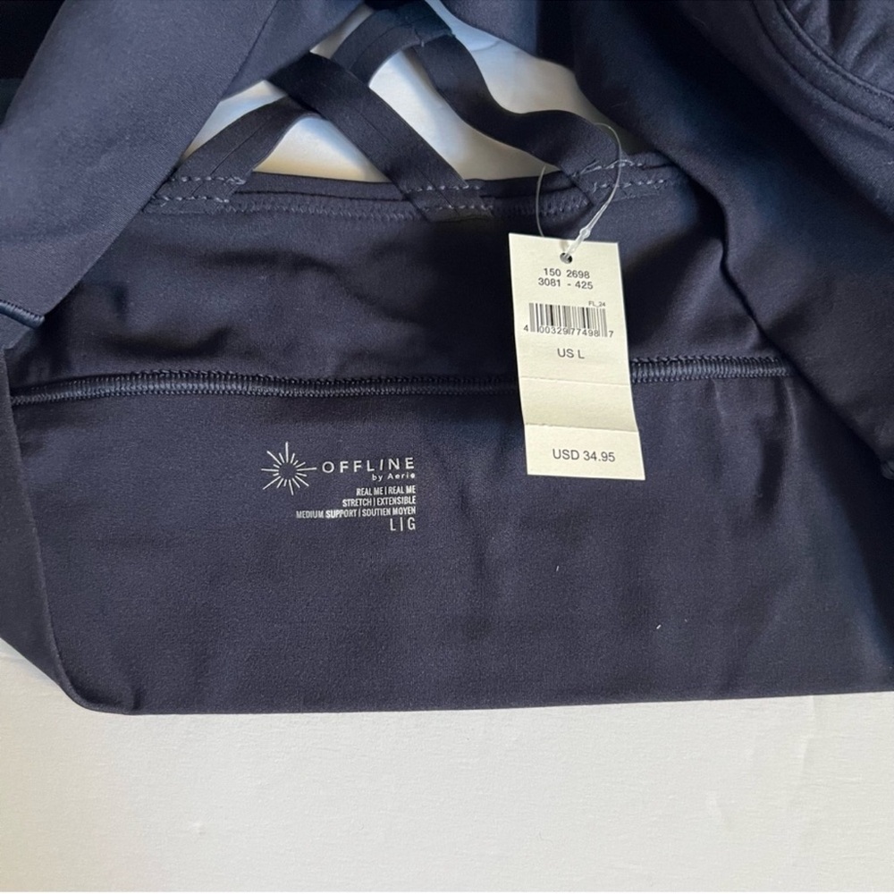 🆕 OFFLINE By Aerie | Real Me Strappy Back Sports Bra - Size L. - Picture 6 of 8